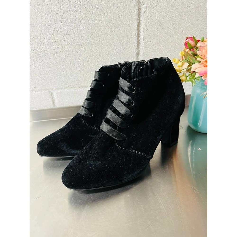 Expressions Black Velvet Booties
